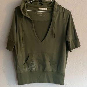 Number short sleeve terry hoody